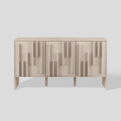 Modern Staggered Vertical Accent 3 Door Sideboard - Saracina Home - Image 2