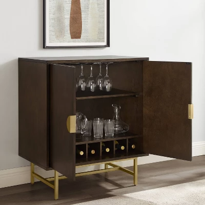 Blair Bar Cabinet Dark Brown/Gold - Crosley - Image 3