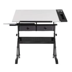 Core Drawing Table And Stool Set Charcoal Black/White - Studio Designs