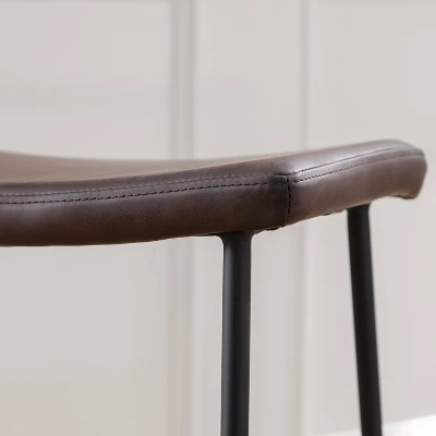 Set Of 2 Easton Saddle Counter Height Barstools Brown/Black - Acessentials - Image 5