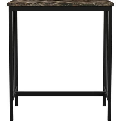 3pc Avery Faux Marble Top Metal Counter Height Dining Set Black - Inspire Q - Image 4