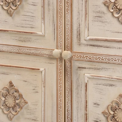 Favian Two-Tone Wood And Metal 2 Door Sideboard Dining Cabinet White/Weathered Brown - Baxton Studio - Image 5