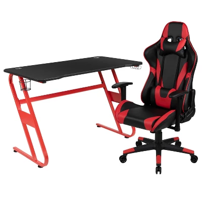 Flash Furniture Gaming Desk And Reclining Gaming Chair Set With Cup Holder And Headphone Hook - Image 11