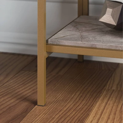 70.88" 5 Shelves International Lux Metal Frame Bookcase Deco Stone - Sauder - Image 4