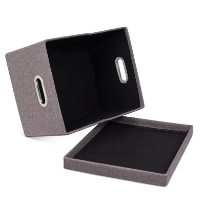Internet's Best 2-Pack Collapsible File Storage Organizer With Lid - Grey - Image 4