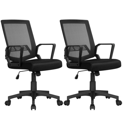 Yaheetech Adjustable Mid-Back Office Chair Computer Chair With Wheels - Image 10