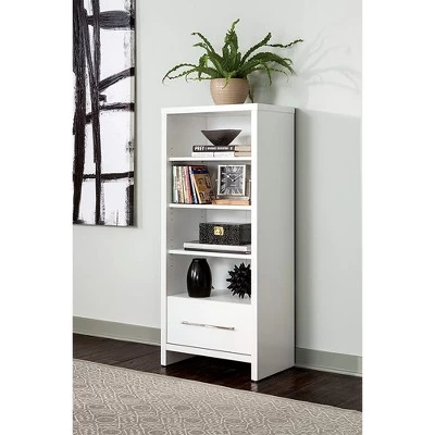 ClosetMaid 165100 Decorative Storage Tower Bookcase With Drawer, White (2 Pack) - Image 2