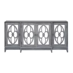 Hank 4 Door Storage Credenza/Sideboard Dark Weathered Gray - Treasure Trove