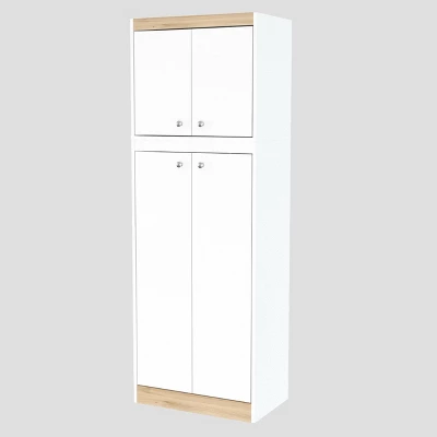 4 Doors Kitchen Storage Cabinet White/Oak - Inval - Image 7