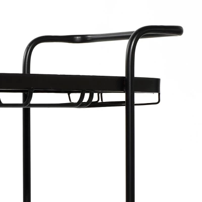 Contemporary Metal Bar Cart Black - Olivia & May - Image 5