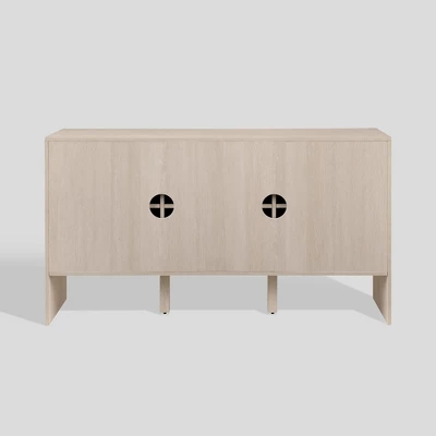 Modern Staggered Vertical Accent 3 Door Sideboard - Saracina Home - Image 4