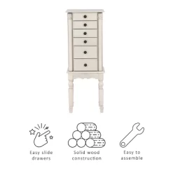 Obrecht Jewelry Armoire Off White - Powell Company
