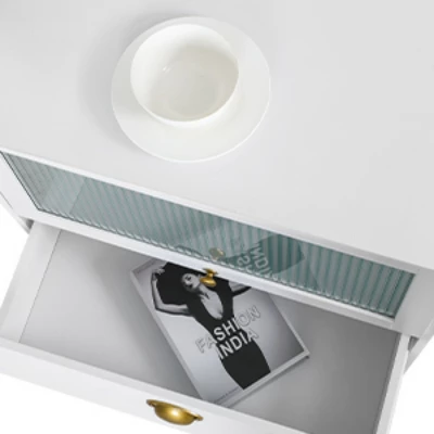 Organnice 2-Drawer Nightstand White Strong Cabinet - Image 2