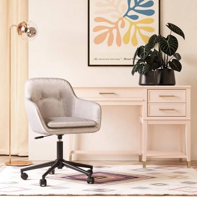 Westerleigh Office Task Chair Light Gray Velvet - Cosmoliving By Cosmopolitan - Image 2