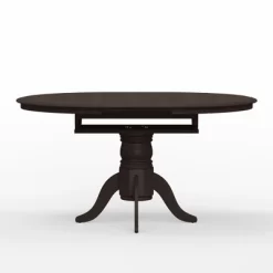 Glenwillow Home Single Pedestal Butterfly Leaf Dining Table With Self-Storing Leaf