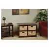 20.5" Seabrook TwoTier Storage Unit With Espresso And Natural Baskets - OSP Home Furnishings