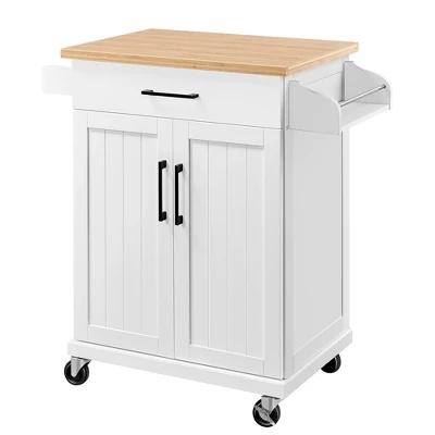 Yaheetech Rolling Kitchen Island Kitchen Cart With Towel Rack & Drawer - Image 9