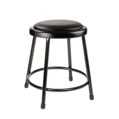 2pk 18" Heavy Duty Vinyl Padded Steel Barstool Black - Hampden Furnishings