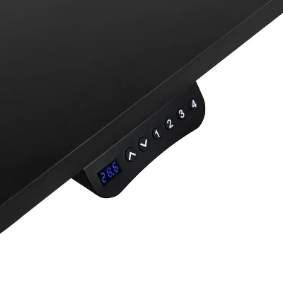 Flash Furniture 48" Wide Black Electric Height Adjustable Standing Desk With Mid-Back Black LeatherSoft And Chrome Executive Swivel Office Chair - Image 11