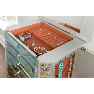 Aislin Jewelry Armoire Mirror/Silver - Powell Company - Image 11