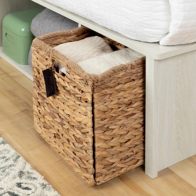 Lilak Storage Bed With Baskets Winter Oak And Rattan - South Shore - Image 4