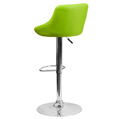Emma And Oliver Bucket Seat Adjustable Height Barstool With Diamond Pattern Back - Image 6