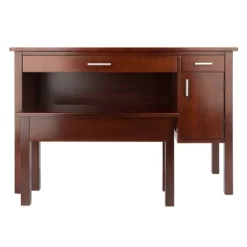 2pc Emmett Desk Set With Bench Walnut - Winsome