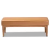 Arvid Mid-Century Faux Leather Upholstered Wood Dining Bench Walnut/Brown - Baxton Studio