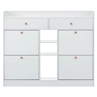 Modern Multifunctional Shoe Cabinet With 4 Turnover Drawers - ModernLuxe - Image 5