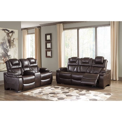 Warnerton Power Recliner Loveseat With Console And Adjustable Headrest Chocolate - Signature Design By Ashley - Image 17