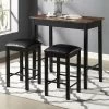 3pc Caton Counter Height Dining Set Black - MiBasics