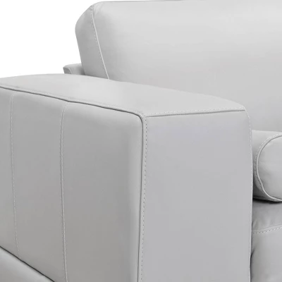 Wynne Genuine Leather Sofa Dove Gray - Armen Living - Image 4