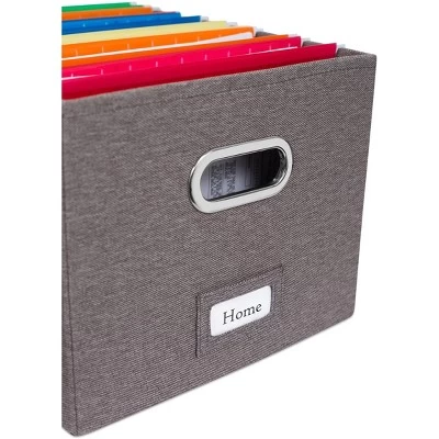 Internet's Best 2-Pack Collapsible File Storage Organizer With Lid - Grey - Image 5