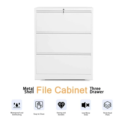 AOBABO Locking 2 Drawer Metal Office Storage Organization Filing Cabinet With Adjustable File Hanging Bar And 2 Keys - Image 2