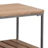 Accent Bench With 1 Slatted Shelf And Tubular Metal Legs Brown - Benzara