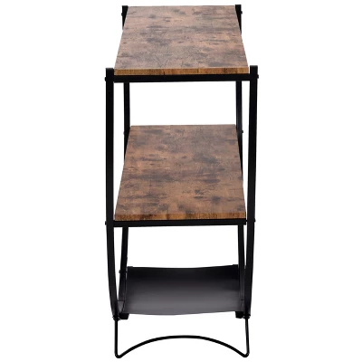 Rustic Industrial Design Demilune Shape Console Table-ModernLuxe - Image 3