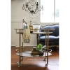 Oval 2-Tier Bar Cart On Casters - Gold (34-1/2"Lx30"H)