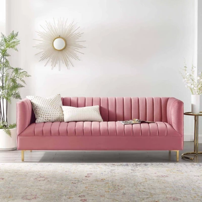 Shift Channel Tufted Performance Velvet Sofa - Modway - Image 7