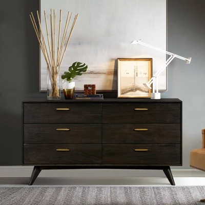 Baly 6 Drawer Mid-Century Modern Dresser - Armen Living - Image 11
