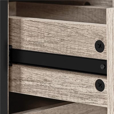 Yaheetech 3 Drawer Side Table With Sturdy Metal Frame, Gray - Image 6