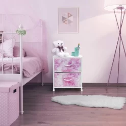 Sorbus Nightstand With Drawers For Home Bedroom And More Light Pink