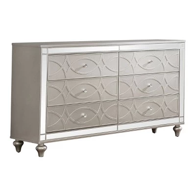 3pc Queen La Mesa Bed Nightstand And Dresser Set Silver - HOMES: Inside + Out - Image 4