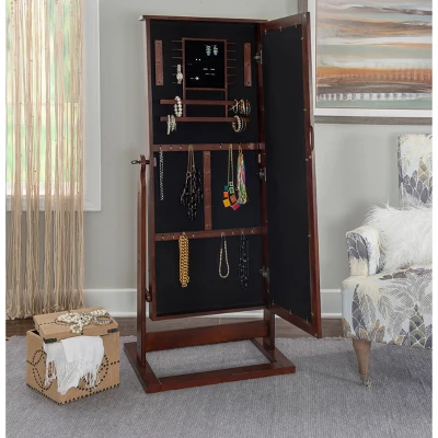 Chiara Cheval Mirror/Jewelry Wardrobe Walnut - Powell Company - Image 9