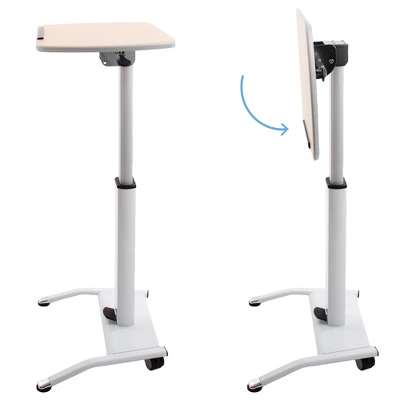 Cruizer Pivot Mobile Podium β Tilting Desktop And Pneumatic Height Adjustment β White β Stand Steady - Image 6