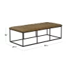 58" Draper Large Bench With Button Tufting Faux Leather Light Brown - HomePop