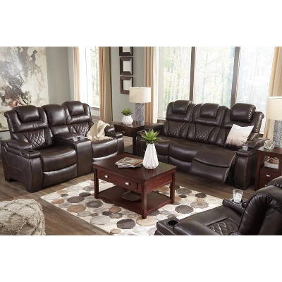 Warnerton Power Recliner Loveseat With Console And Adjustable Headrest Chocolate - Signature Design By Ashley - Image 20
