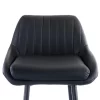 Elama Faux Leather Bar Chair In Black With Metal Legs