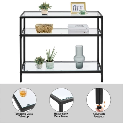Yaheetech 3-layer Console Table Tempered Glass Porch Table - Image 3