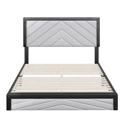 Blake Chevron Stitched Upholstered Platform Bed - Eco Dream - Image 3